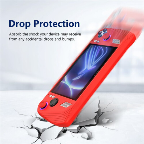 For  Ally Handheld Game Console All-Inclusive Silicone Protective Case Handheld Anti-Drop Protective Case,Red