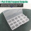 Boîte de rangement transparente en plastique à 4 compartiments et 15 grilles, avec séparateurs fixes, idéale pour les petits objets 4