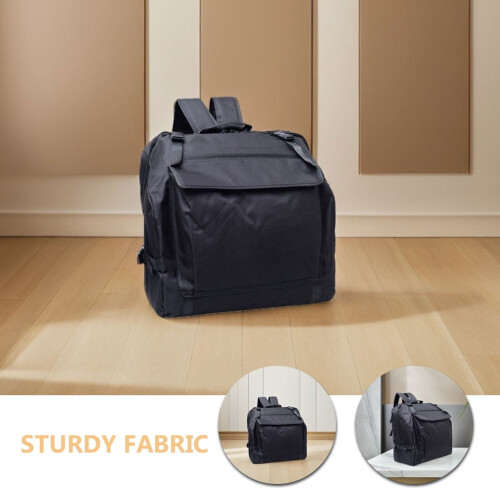 Bolsa para acordeão FRCOLOR compatível com baixos de 48/60/72 polegadas, preta, com bolsos e acessórios. 2
