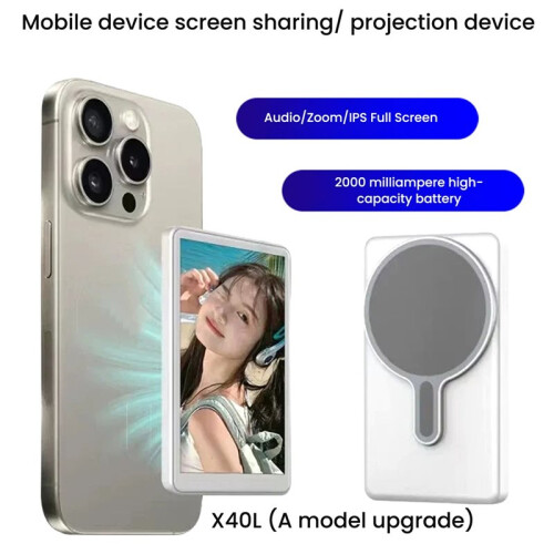 Monitor Magnético para Celular - Câmera Frontal/Traseira em Tempo Real - Assistente de Streaming 4K -  Angular - Compatível com A Maioria Dos 2