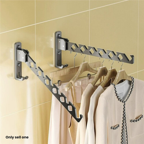Clothes Drying Rack 180Adjustable Clothes Drying Hanger Wall Mounted Aluminum Alloy Clothes Stand Foldable Space Saving 2