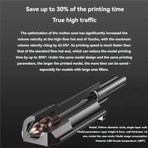 2set for  P2S High-Flow  Monoblock Hardened Steel Nozzle Hot End 0.4/0.6mm 3D Printer Replacement Hotend Kit 2