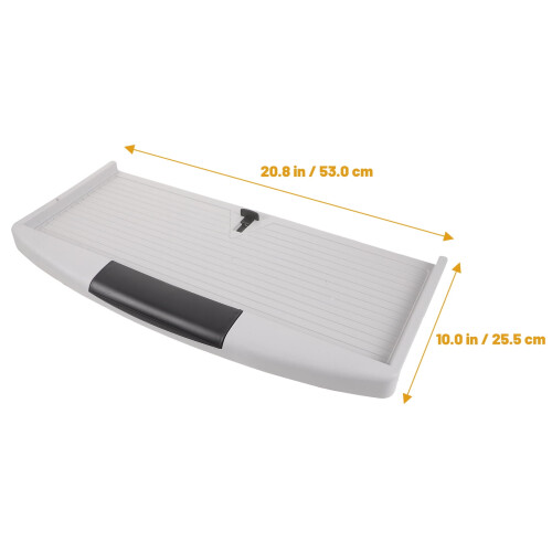 1 Set Under Desk Mount Keyboard Tray in Light Grey Abs for Ergonomic Office Use 1