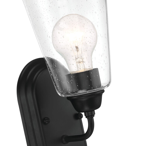 Zane 1-Light Matte Black Wall Sconce 1