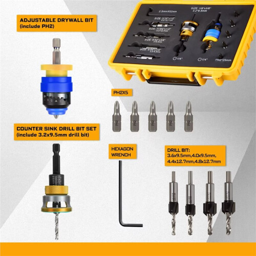 Countersink Drill Bit Set CNC High Speed Steel Countersink Bits for Wood Plastic Metal 2