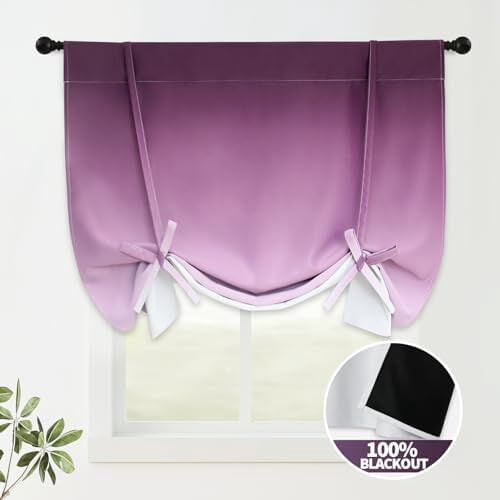 Θερμικές Κουρτίνες Συσκότισης 100% 42x63", Ombre Μωβ Μπαλόνι Ρωμαϊκό Αλεξίπτωτο, Θήκη 1