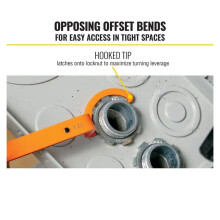 50900R Conduit Lockout Wrench Set, Tighten and Loosen Locknuts in Tight Spaces, 1/2, 3/4 and 1-Inch, Offset Bends