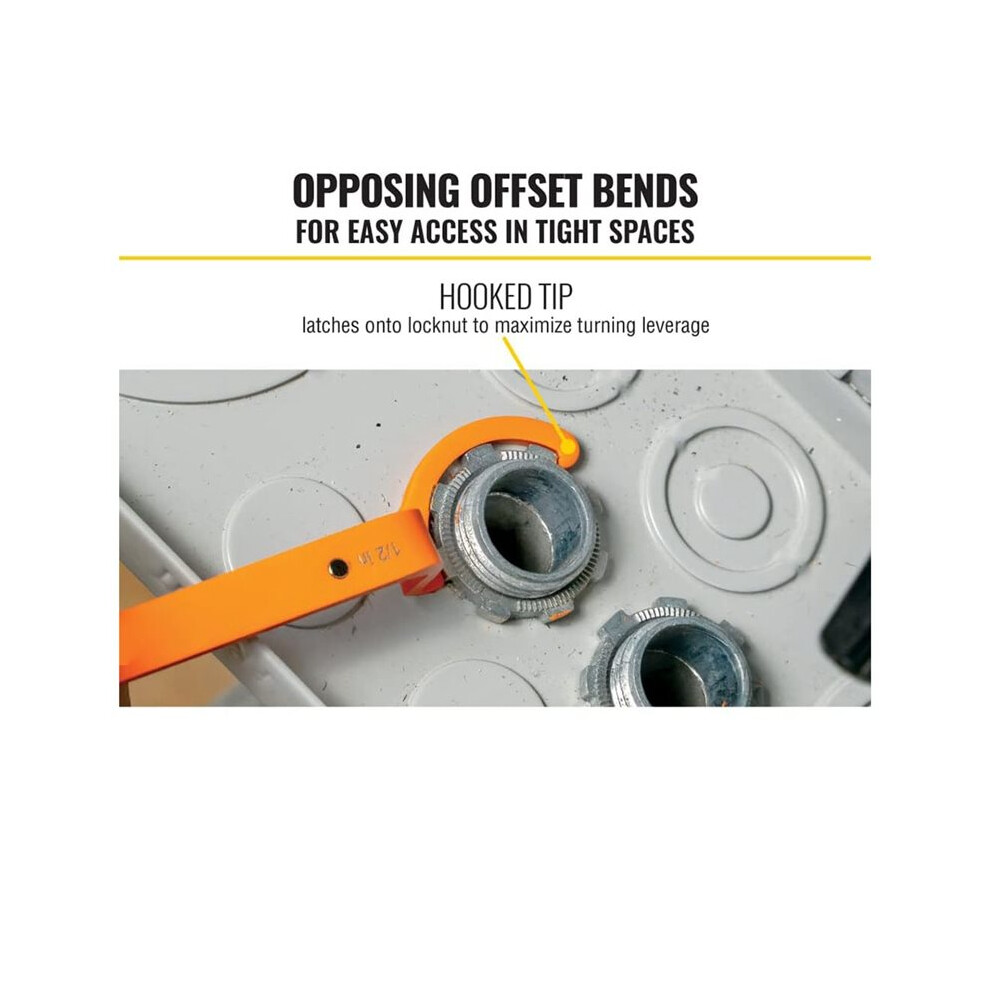 50900R Conduit Lockout Wrench Set, Tighten And Loosen Locknuts In Tight Spaces, 1/2, 3/4 And 1-Inch, Offset Bends 4711066109878