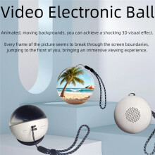 Lampe Boule en Verre 3D de 2,76 Pouces avec Écran Sphérique en Cristal, Lecteur Vidéo HD 4 Go, Veilleuse LED Décorative pour Bureau