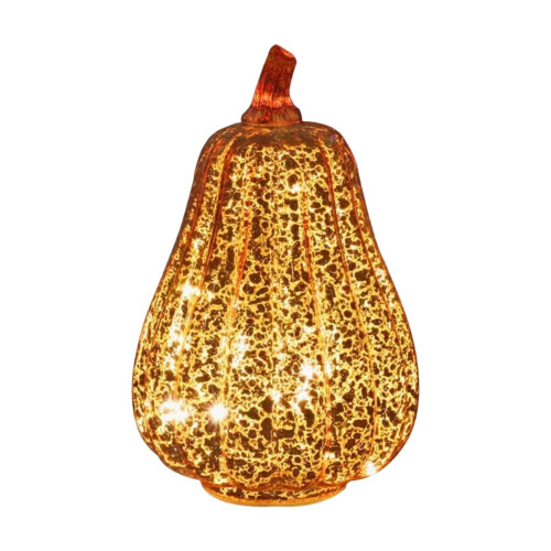 Crackled Glass Pumpkin Light – Battery Powered 1
