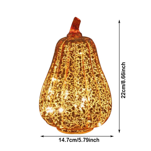 Crackled Glass Pumpkin Light – Battery Powered 2