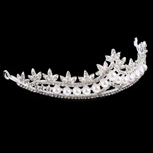 Couronne de princesse avec guirlande de strass et perles 2