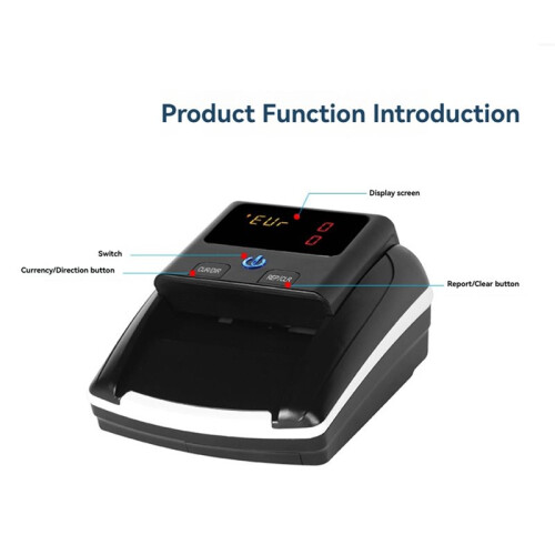 Portable Money Counter USD/EUR Bill Authenticator Total Cumulative Amount  Bill Detector EU Plug 2