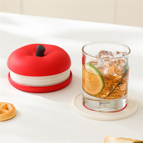 Silicone Fruit Shape Coasters Set Anti Scald Anti-Fouling Cup Mat Stackable Reusable Decorative Placemats Tableware 1
