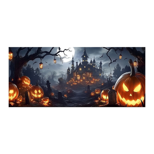 Halloween Garage Banner 210x480cm Stofbaggrund 2