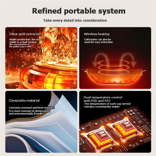 Portable Capsule Coffee Machine, Espresso, Car, Home, Outdoor Camping, Semi-Automatic, Handheld, Small 1