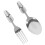 Stainless Steel Fork and Spoon Set Curved Handle 2 Pieces 5