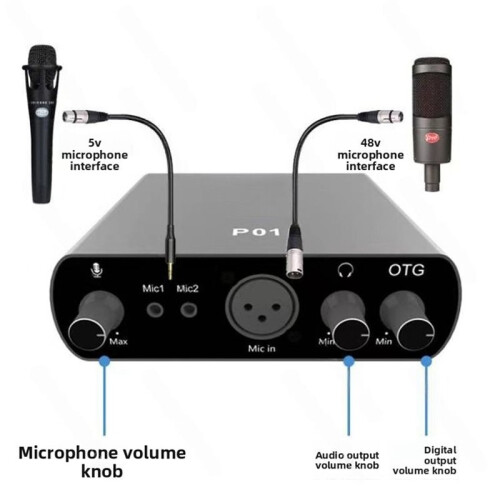 CubeG P01 Computer External Sound Card Live Recording USB Bag Debugging Shouting Microphone Singing 2