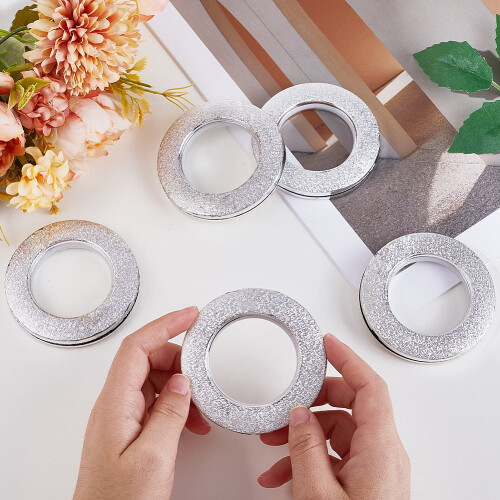 Conjunto de 8 ilhós de plástico para cortina, estilo romano, com diâmetro interno de 4,5 cm (1,77 polegadas), ideais para varões de portas e 2