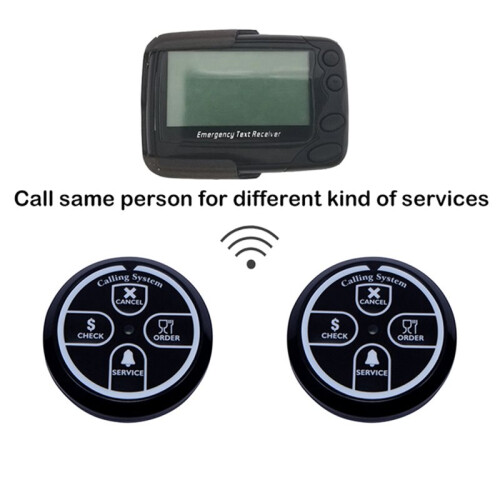 Wireless Emergency Text Receiver,Alpha-Numeric Pager System,Multi-Function Beeper for Restaurants,Train Warning System 2