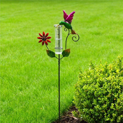 Pluviômetro  para Exterior, Medidor de Chuva de Metal com Estaca, 15 cm (6 Polegadas), para Jardim, Gramado, Cerca e Pátio 1