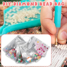 50 Pcs Diamond Art Storage Bags, 4.33 X 2.76 Inch Reusable Pouches for Organizing Crafts and Jewelry