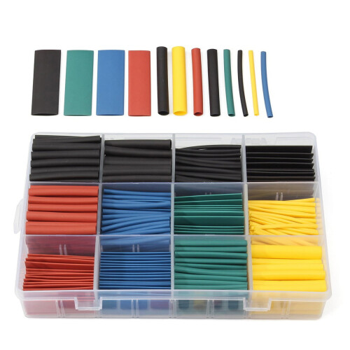 HEMOTON520Pcs Σετ πολύχρωμων θερμοσυστελλόμενων σωλήνων Θερμοσυστελλόμενοι σωλήνες 2
