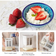 Greek Yogurt Strainer, 1800ml Multi Yoghurt Maker Strainer with Fine Mesh Bag & Lid for Thick Greek Yogurt, Soybean Milk