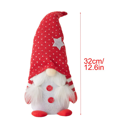 8-Piece Red & Grey Knitted Gnome Doll Set 2