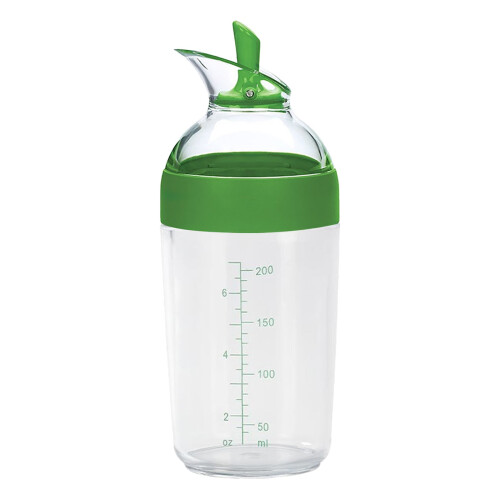 Salaattikastikesekoitinpullo 8,4 oz silikonisella nokalla ja 1