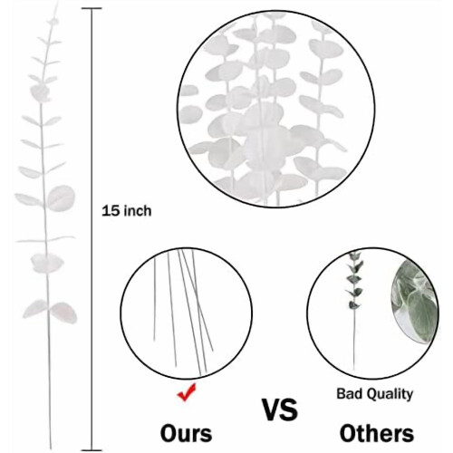 36-Piece Gold Artificial Eucalyptus Stems, 15 in 1