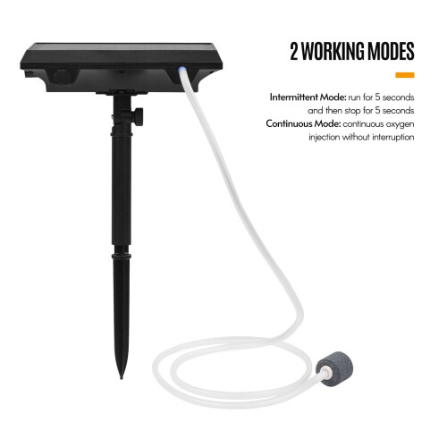 1.5W Solar Air Pump with Bubble Stone & Pipe, Compatible with Ponds/Pools 2