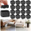 16Pcs Furniture Risers with Nonslip Bottom Adjustable Table Risers Stackable Bed Lifter Versatile Bed Raising Blocks,Black Plastic 8