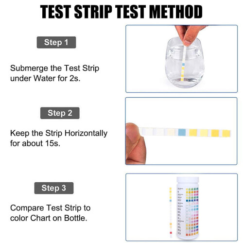 Water Quality Test Strips pH Copper Bacteria 16-in-1 50 pcs 2