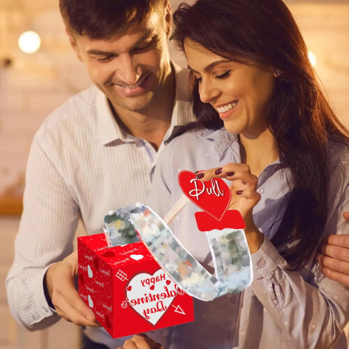 Alla hjärtans dag kontantöverraskningsask pappersmaterial 1-pack 1