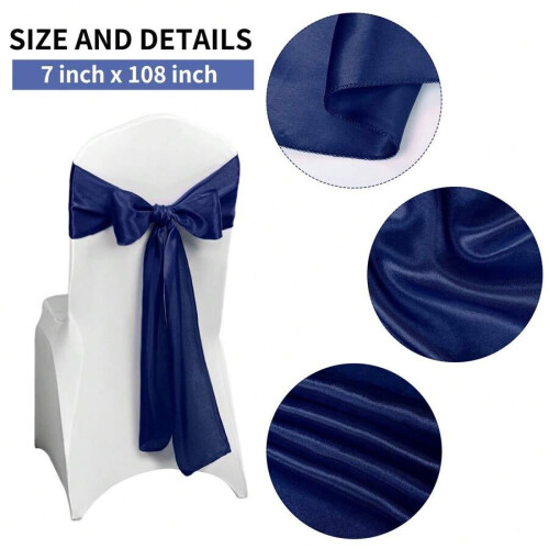 50 Satin Chair Sashes with Bow – Multi-Colour 1