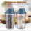 OUNONA 2er-Packung Katzenfutterbehälter, luftdicht, blau, PP, schlankes Design 6