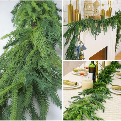 6ft Artificial Norfolk Pine Garland Green 2