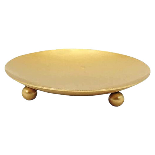 Gold Metal Pillar Candle Holder 4.3" 1
