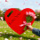 Heart-Shaped Flower Greeting Card Red 7