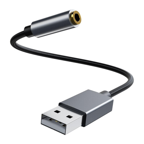 Μετατροπέας ήχου USB σε υποδοχή 3,5 mm, μετατροπέας USB σε 3,5 mm, καλώδιο USB σε AUX 2 σε 1 1