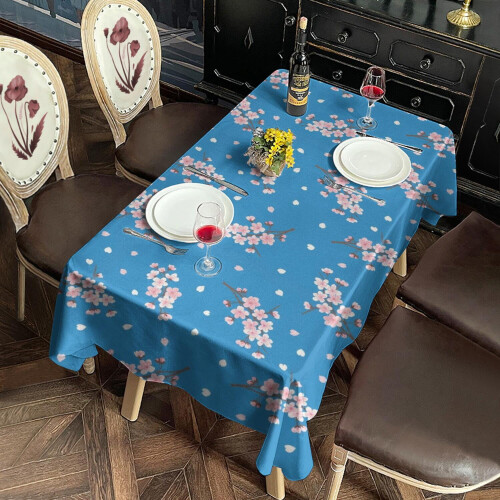 Floral Polyester Rectangle Tablecloth 60x120 in 2