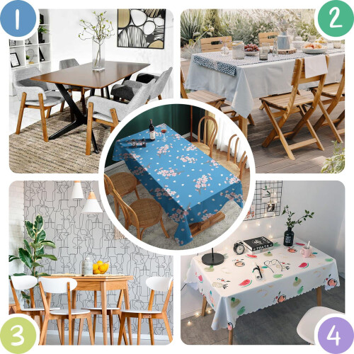 Floral Polyester Rectangle Tablecloth 60x120 in 1