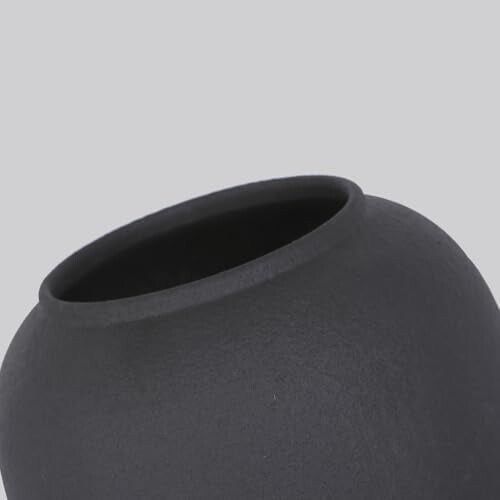 Vaso de cerâmica rústico preto de 32 cm (12,6 polegadas) 2