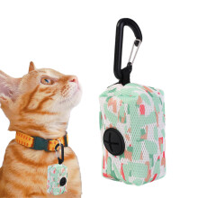 Dog Poop Bag Holder with Durable Zipper and Clip, OdorBlocking Dispenser for Dog Walks, Green