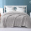Light Grey Queen Jacquard Flannel Blanket 230x230cm 2