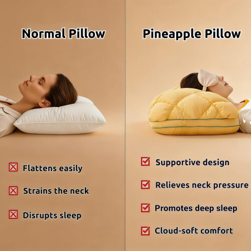 Pineapple Cloud Pillow Medium Soft Supportive for Back Side 1
