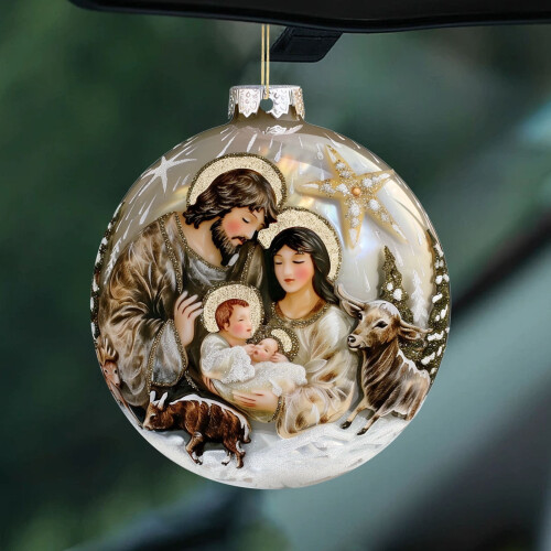 Ακρυλικό κρεμαστό στολίδι Christmas2D με θέμα τη γέννηση του Χριστού για δέντρο, 2