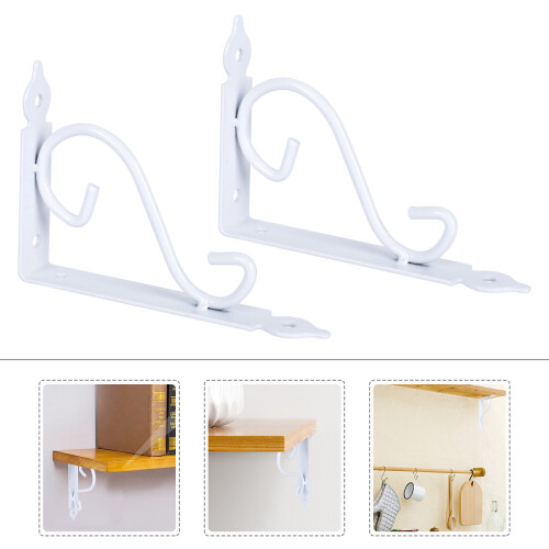 CATIEBYE2-Pack Βαρέων Τύπων Λευκές Σιδερένιες Βάσεις Ραφιών Τοίχου για Ράφια 2