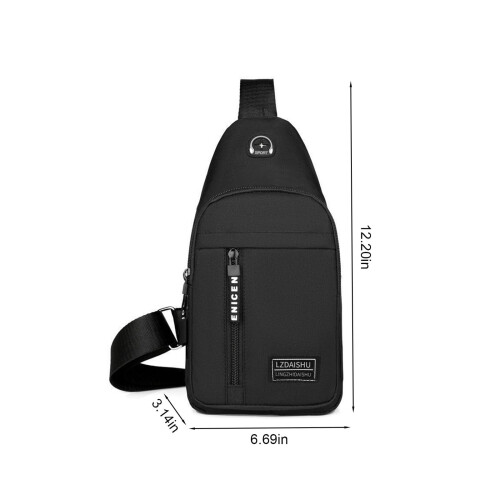 Αδιάβροχο σακίδιο πλάτης crossbody με οπές USB και ακουστικών, πολυχρηστική τσάντα 2